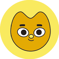 Cara de un gatito de color naranja, con orejas puntiagudas y paradas y nariz amarilla