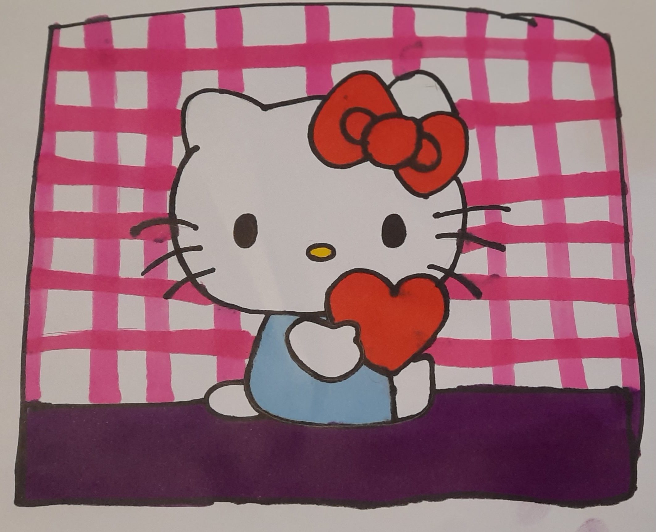 Hola Nunik. Me pediste que dibuje a Hello Kitty. Lo calqué (por si acaso)