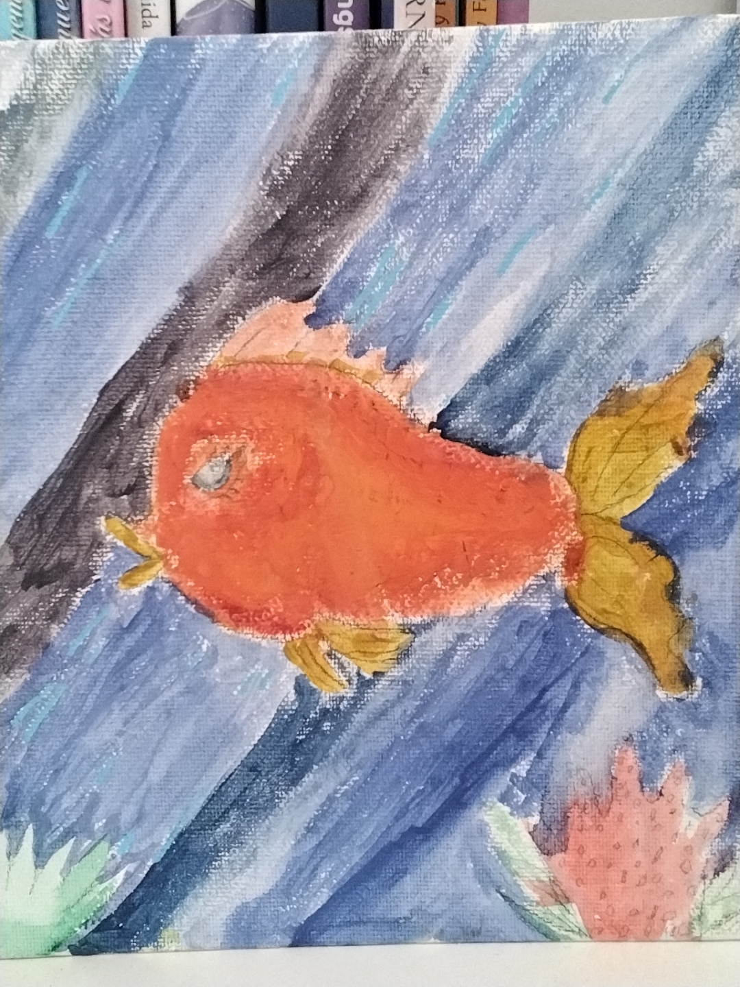 Pinté a Florencia mi pececita que ahora tiene una cola muy larga. 🐟🌷🖌