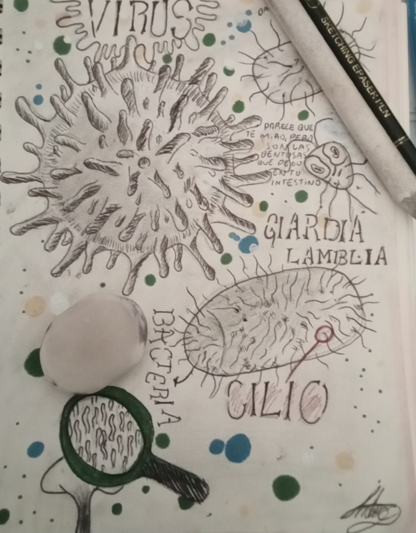 Aprovechando la última temática para GIGANTES... PD. La giardia lamblia está diciendo lo siguiente: "Parece que te miro, pero son las bentosas que pego en tu intestino" Chauchas!!! De su Corchea Potter😘