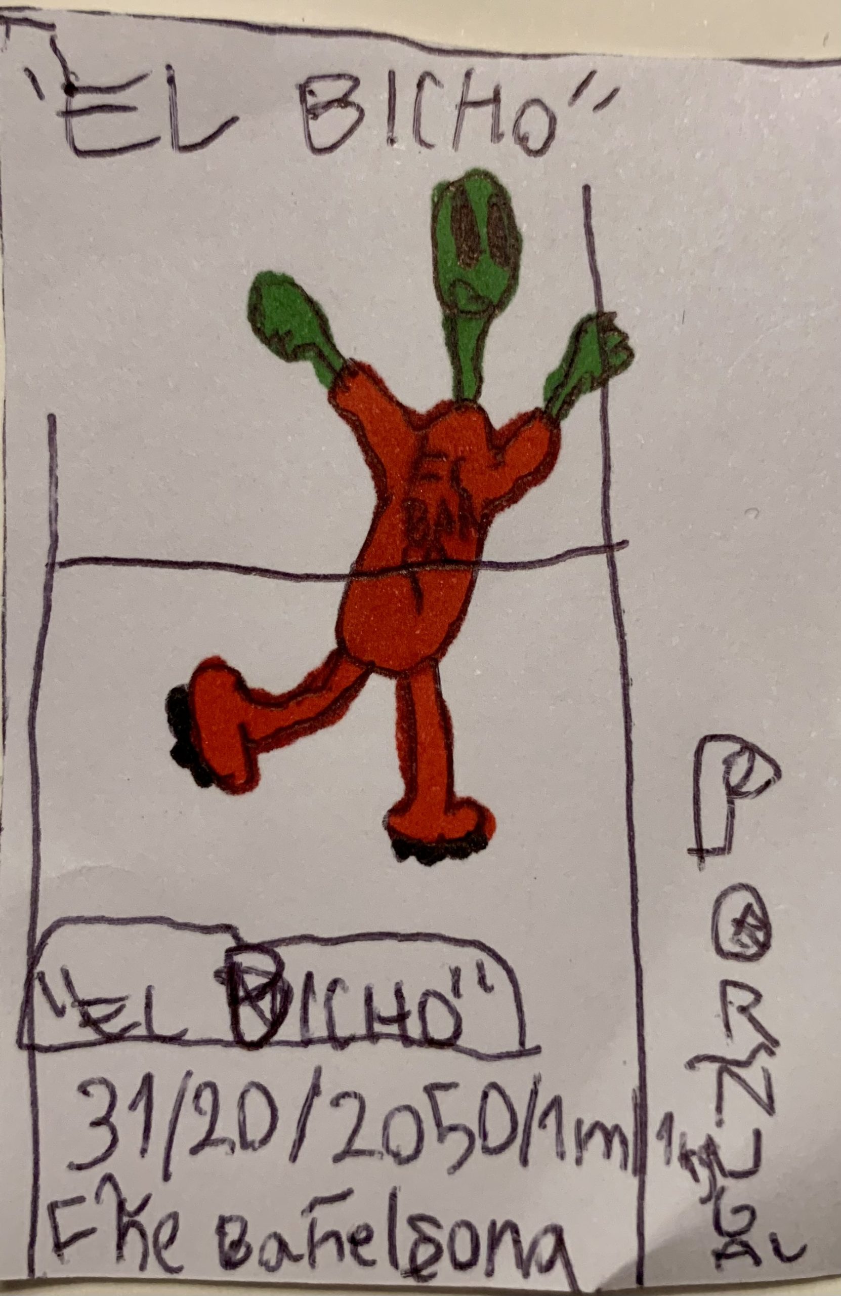 Aca les muestro mi dibujo de el bicho se daran cuenta que es muy bueno y que es oficial de panini jeje